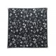 NEUF FOULARD CHANEL LOGO CC CAMELIA COEUR CARRE 90 TWILL DE SOIE NOIR SCARF 530€