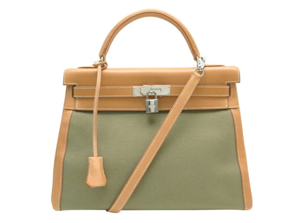 sac a main hermes kelly 32 sellier toile cuir