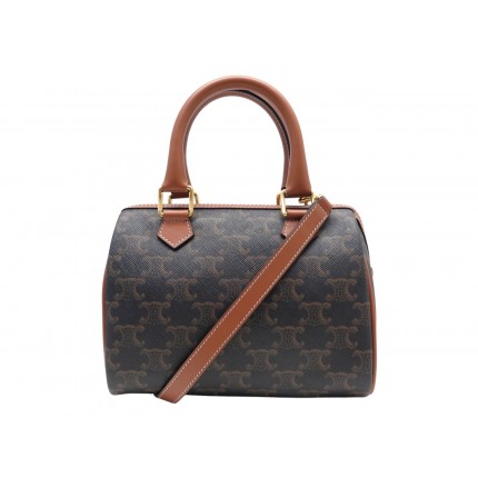 NEUF SAC A MAIN CELINE BOSTON PM 113772 TOILE TRIOMPHE TAN BANDOULIERE BAG 1450€