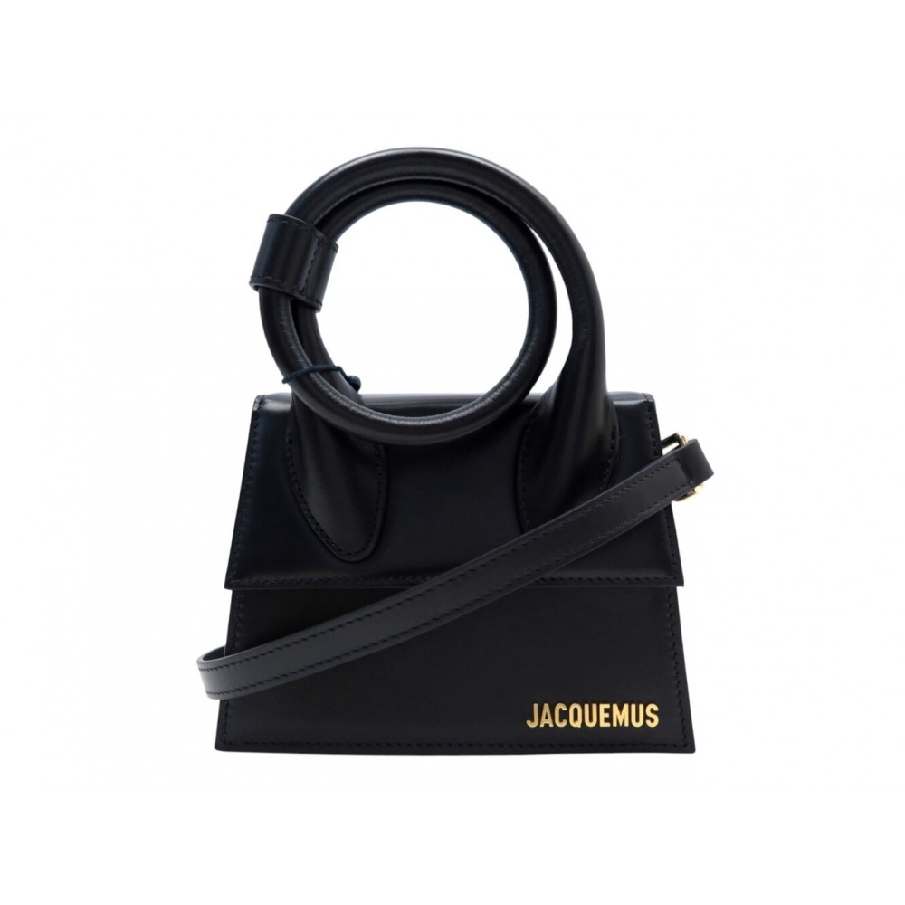 NEUF SAC A MAIN JACQUEMUS CHIQUITO NOEUD EN CUIR NOIR BANDOULIERE KNOT BAG 790€