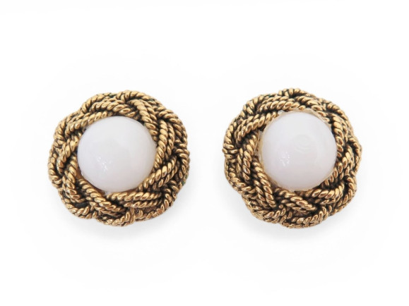 boucles d'oreilles chanel grandes puces rondes