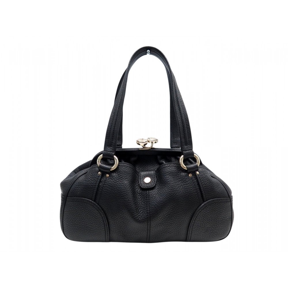SAC A MAIN CELINE KISS-LOCK FORME DOCTEUR EN CUIR GRAINE NOIR DOCTOR BAG 1090€
