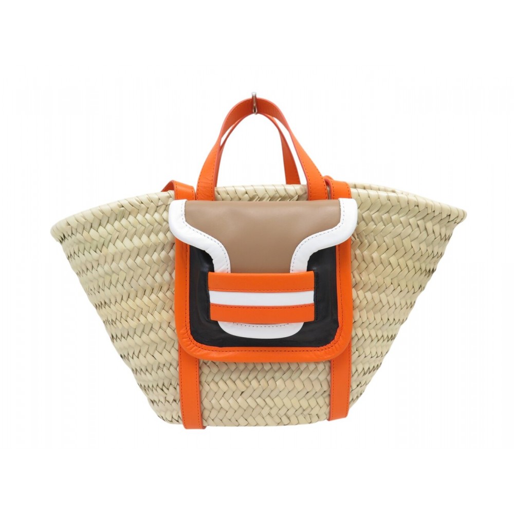 NEUF SAC A MAIN PIERRE HARDY ALPHA PANIER EN RAPHIA BANDOULIERE TOTE BAG 495€