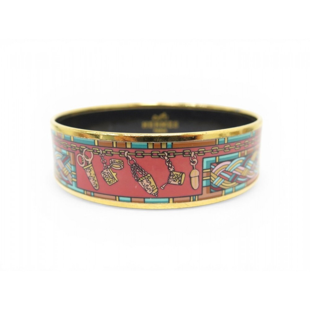 BRACELET HERMES PETITE MAIN CATHY LATHAM EN EMAIL MULTICOLORE LARGE T18.3 590€