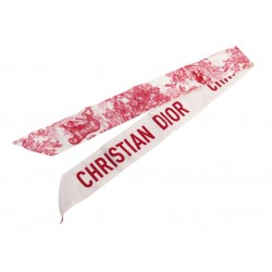 FOULARD CHRISTIAN DIOR MITZAH TOILE DE JOUY SAUVAGE TWILL SOIE ROUGE SCARF 200€