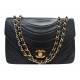 VINTAGE SAC A MAIN CHANEL TIMELESS SIMPLE RABAT DEMI LUNE EN CUIR NOIR BAG 6100€