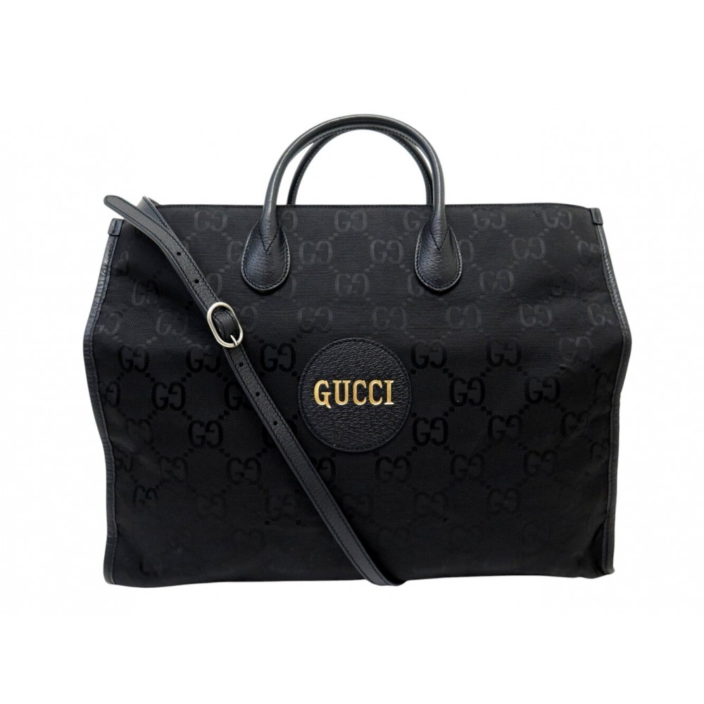SAC A MAIN GUCCI GRAND CABAS OF THE GRID 630353 EN TOILE GG NOIR TOTE BAG 1440€