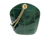 VINTAGE SAC A MAIN CELINE CUIR FACON CROCO VERT BANDOULIERE CHAINE DOREE HANDBAG