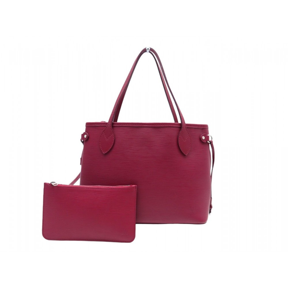 NEUF SAC A MAIN LOUIS VUITTON NEVERFULL PM 118LV32 CUIR EPI FRAMBOISE BAG 1850€