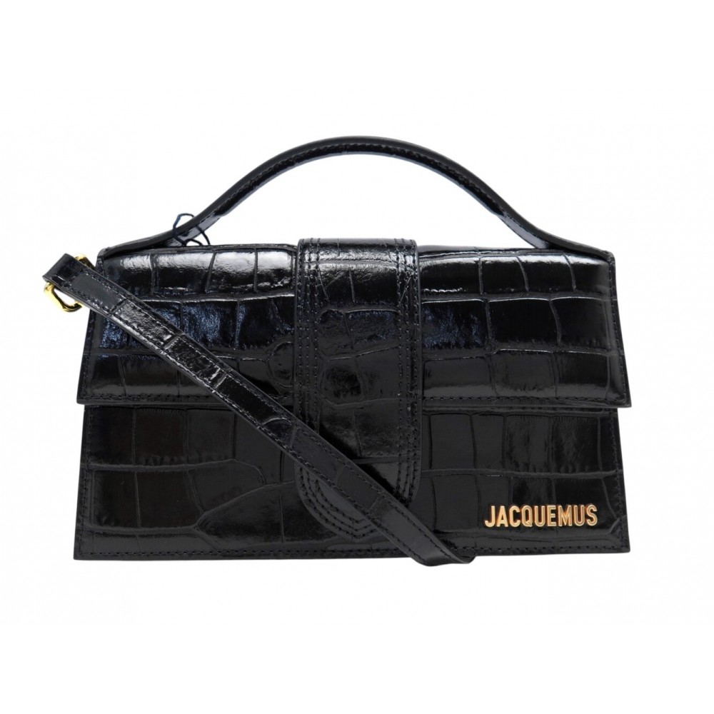 NEUF SAC A MAIN JACQUEMUS GRAND BAMBINO CUIR FACON CROCO BANDOULIERE BAG 920€