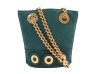 NEUF VINTAGE SAC A MAIN TIFFANY MINI SEAU CUIR SEDE CHAINE DORE BUCKET BAG 1900€