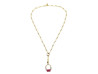 NEUF COLLIER HERMES HERITAGE EQUESTRE PM CUIR METAL DORE BOITE SAC NECKLACE 580€