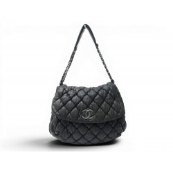 SAC A MAIN CHANEL HOBO EN CUIR MATELASSE NOIR LOGO CC QUILTED BAG PURSE 9700€
