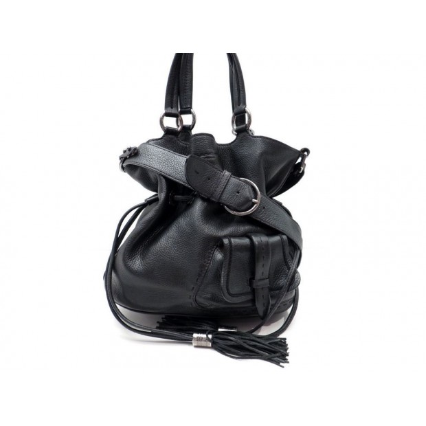 SAC A MAIN LANCEL PREMIER FLIRT CABAS BANDOULIERE CUIR NOIR HAND BAG PURSE 695€