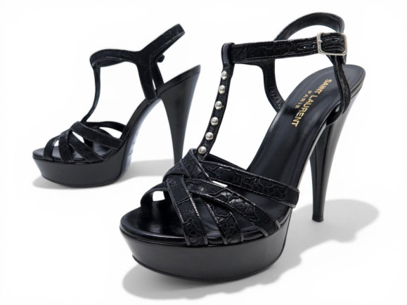 CHAUSSURES YVES SAINT LAURENT SANDALES PLATEFORME A TALONS 37 EN CUIR SHOES 930€