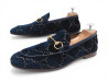 CHAUSSURES GUCCI JORDAAN 430088 MORS LOGO GG 5.5 IT 40.5 FR EN VELOURS BLEU 620€