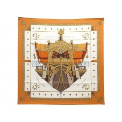 NEUF VINTAGE FOULARD HERMES VUE DU CARROSSE DE LA GALERE CARRE 90 CM SCARF 580€