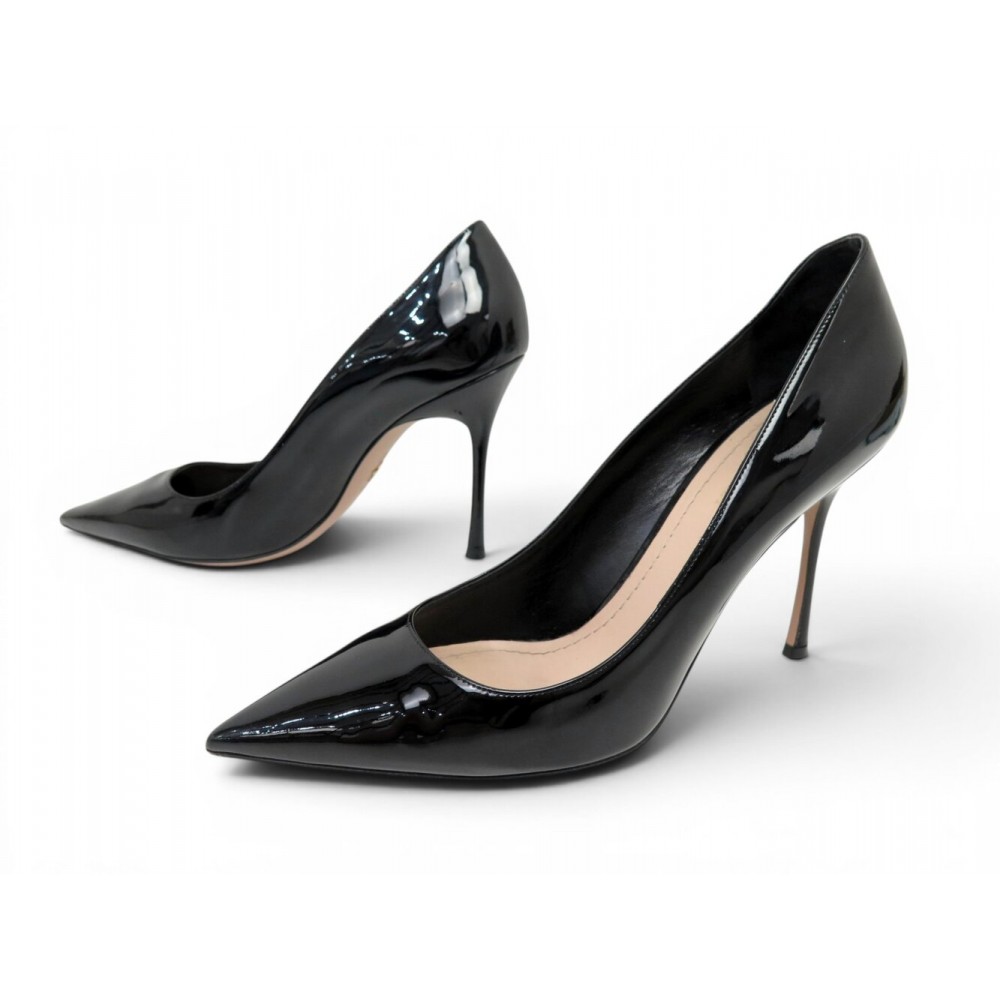 CHAUSSURES DIOR D-STILETTO KCP316VNIS900 42 EN CUIR VERNIS NOIR BLACK SHOES 950€