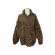 NEUF VESTE BALENCIAGA 678409 BLOUSON POLAIRE MOTIFS LEOPARD S 36 OVERSIZE 2400€