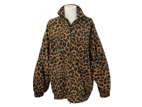NEUF VESTE BALENCIAGA 678409 BLOUSON POLAIRE MOTIFS LEOPARD S 36 OVERSIZE 2400€