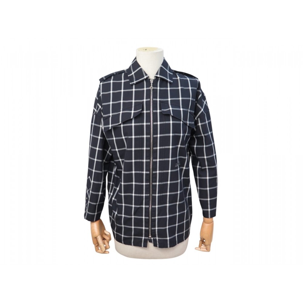 NEUF VESTE HERMES HERMES ZIPPEE LOGO CALECHE A CARREAUX 34 XS COTON JACKET 1700€