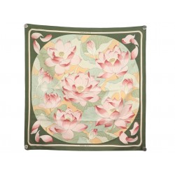 VINTAGE FOULARD HERMES FLEURS DE LOTUS 1ERE EDITION 1976 CARRE SOIE SCARF 580€
