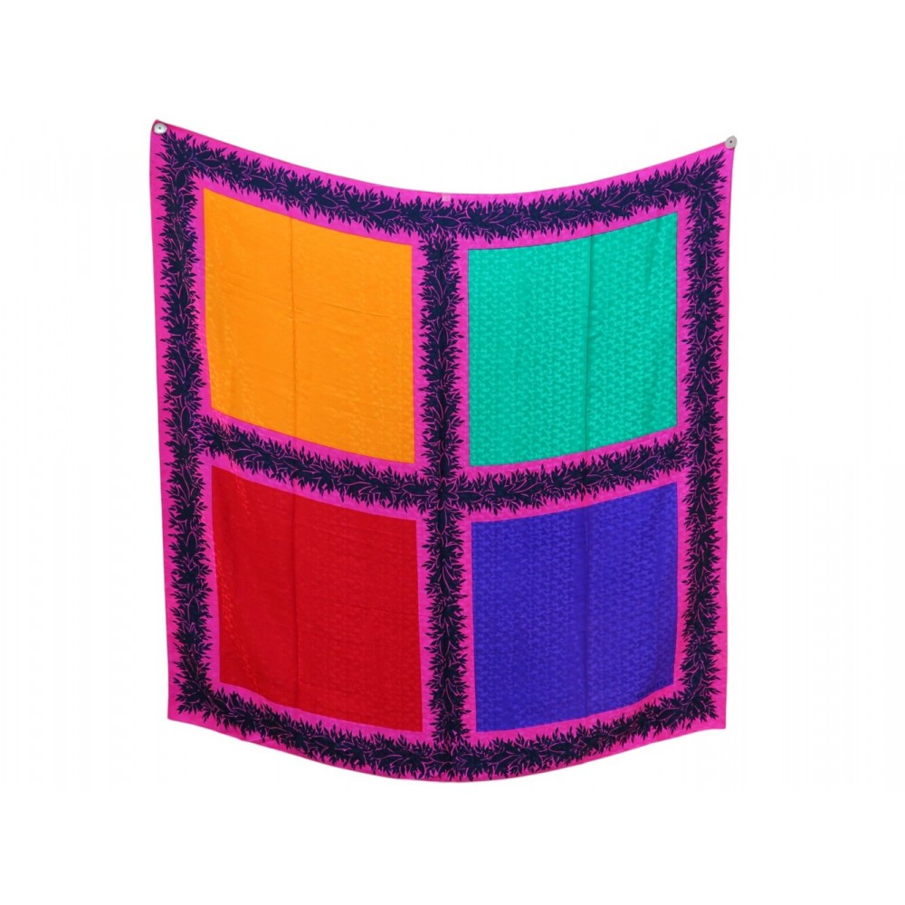NEUF VINTAGE FOULARD DIOR CARRE GEANT 140 EN SOIE MULTICOLORE SILK SCARF 800€