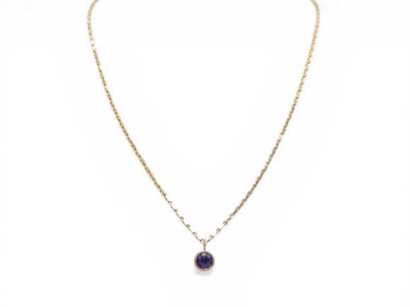 NEUF PENDENTIF POIRAY LOLITA AMETHYSTE 1 CARAT + CHAINE HISTOIRE D OR 9K 890€