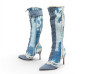 VINTAGE BOTTES CHRISTIAN DIOR CAVALIERES LOGO CD 40.5 JOHN GALLIANO PEAU LAINEE