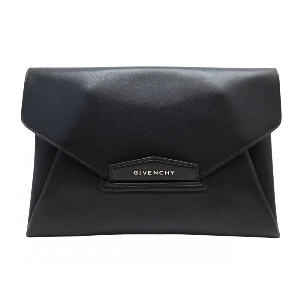 SAC A MAIN GIVENCHY POCHETTE ANTIGONA CUIR NOIR BLACK LEATHER POUCH AND BAG 920€