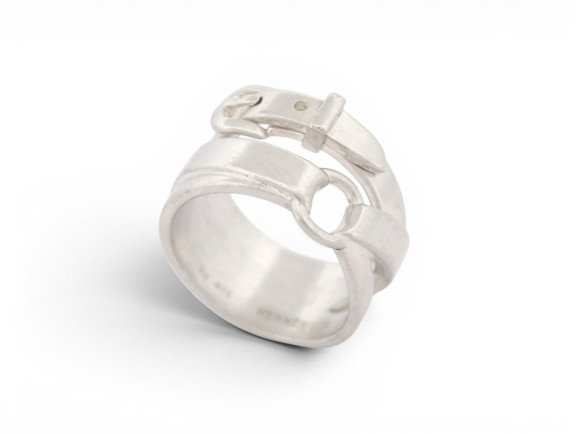 bague hermes debridee gm t58 en argent massif 925 10gr