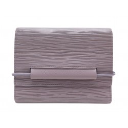 NEUF PORTEFEUILLE LOUIS VUITTON ELASTIQUE EN CUIR EPI LILAS M6367B WALLET 540€
