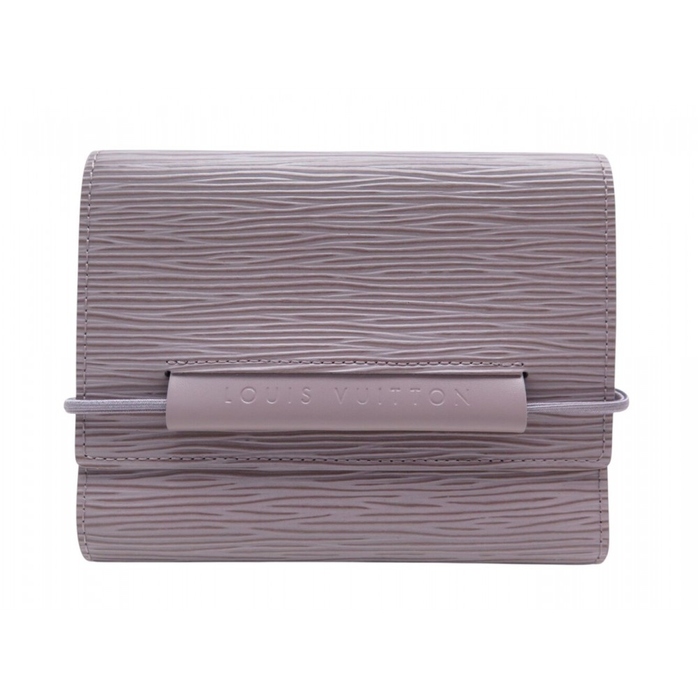 NEUF PORTEFEUILLE LOUIS VUITTON ELASTIQUE EN CUIR EPI LILAS M6367B WALLET 540€
