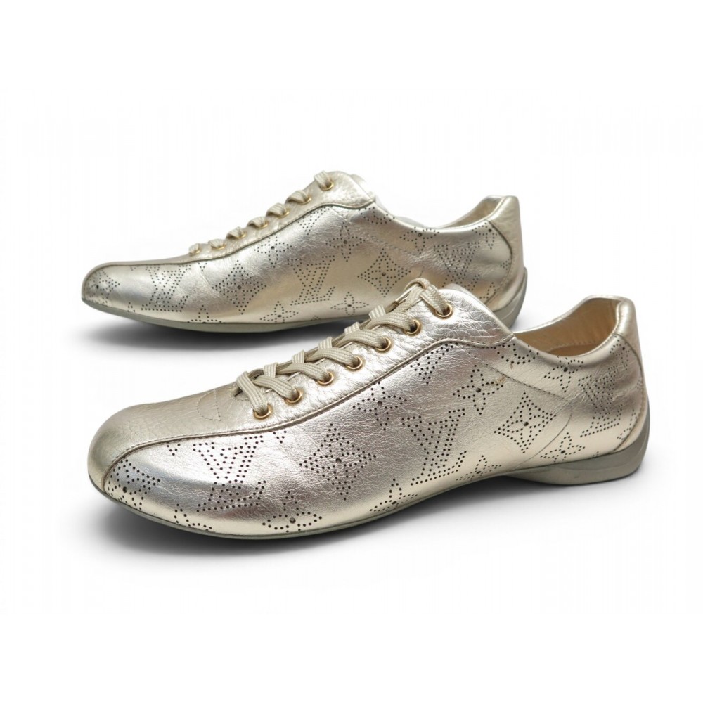 NEUF CHAUSSURES LOUIS VUITTON VITAMIN MONOGRAM PERFORE XO5U1 37 SNEAKERS 990€