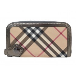 NEUF PORTEFEUILLE BURBERRY NOVA CHEK EN TOILE TARTAN PORTE MONNAIE WALLET 345€
