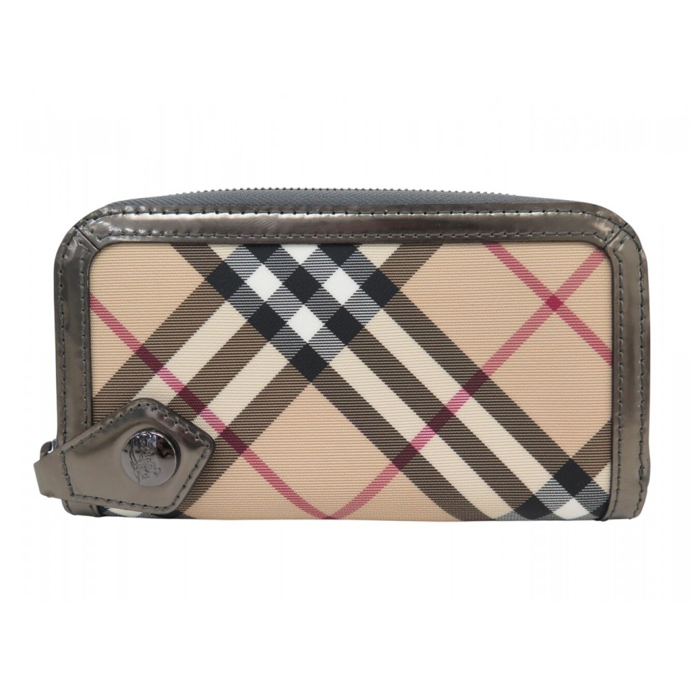 NEUF PORTEFEUILLE BURBERRY NOVA CHEK EN TOILE TARTAN PORTE MONNAIE WALLET 345€