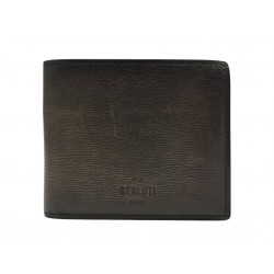 PORTEFEUILLE BERLUTI CUIR ICE BROWN + PINCE A BILLET EN CUIR MARRON WALLET 720€