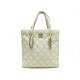 NEUF SAC A MAIN CHANEL CABAS EN CUIR MATELASSE ECRU QUILTED HAND BAG NEW 2950€
