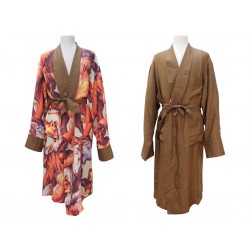VINTAGE PEIGNOIR CHRISTIAN DIOR REVERSIBLE SCENE STYLE RENAISSANCE L 54 BATHROBE