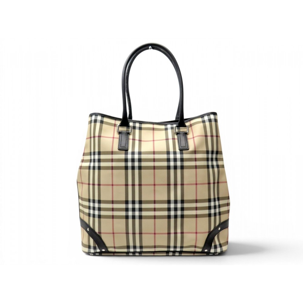 NEUF SAC A MAIN BURBERRY NOVA TOILE CHECK TARTAN BEIGE LARGE TOTE HAND BAG 1400€
