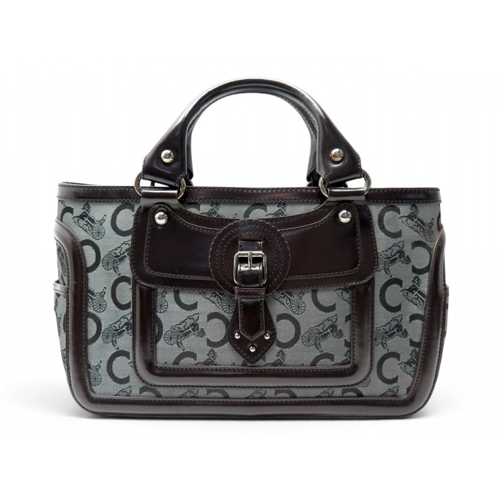 NEUF SAC A MAIN CELINE BOOGIE EN TOILE SULKY MONOGRAMME GRIS CUIR HAND BAG 990€