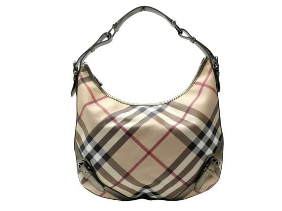 sac a main burberry barton toile tartan check beige