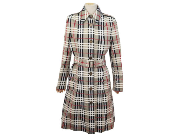 manteau burberry trench motif tartan check ceinture l