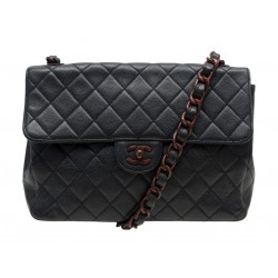 VINTAGE SAC A MAIN CHANEL TIMELESS JUMBO CUIR CAVIAR CHAINE AMBRE HANDBAG 11300€