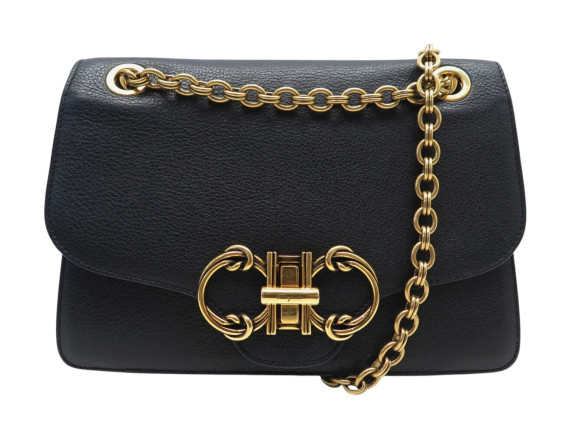 sac a main salvatore ferragamo gancini en cuir graine