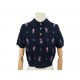 NEUF HAUT CHANEL POLO BOUTONS GRIPOIX M 38 P73882K10582 CACHEMIRE BLEU TOP 3100€