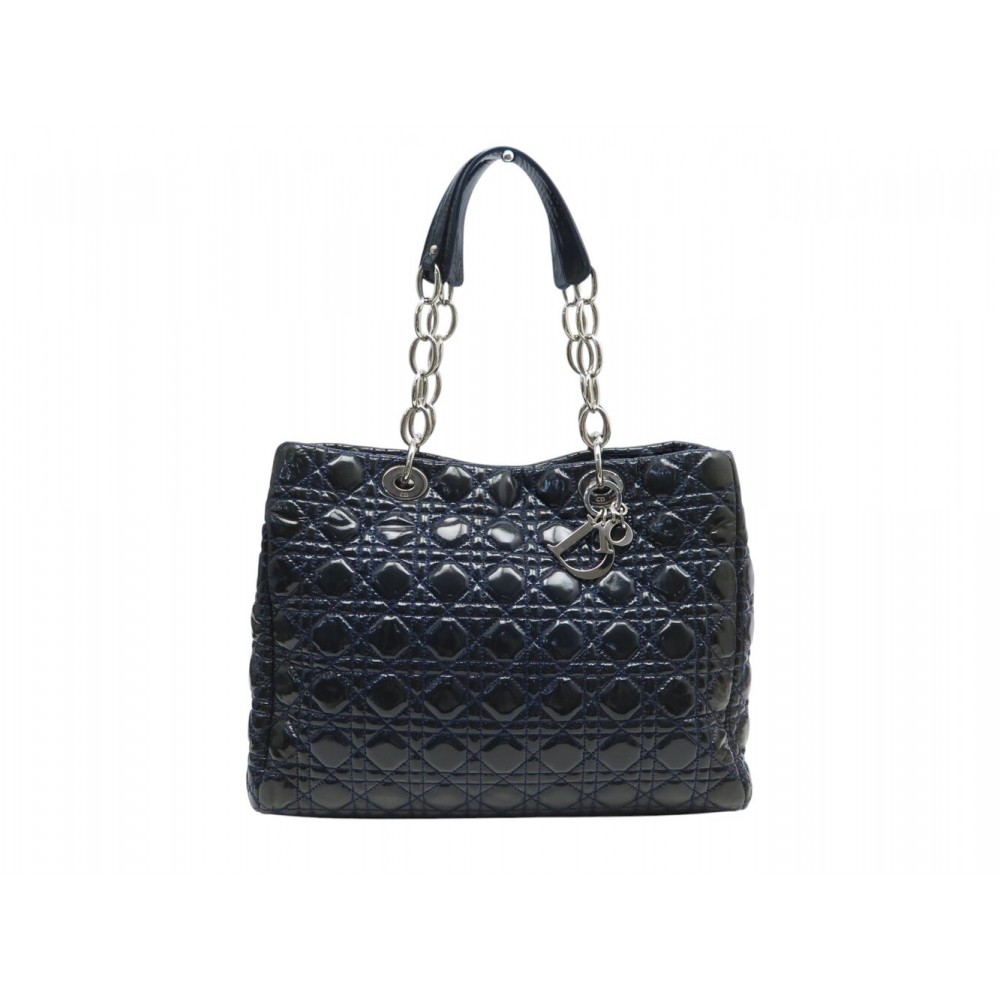 NEUF SAC A MAIN CHRISTIAN DIOR LADY SOFT MO4330QMR CUIR CANNAGE VERNIS BAG 3900€