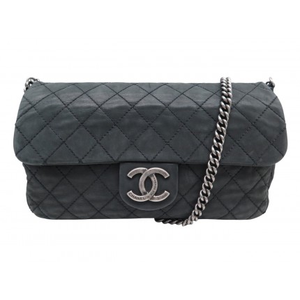 SAC A MAIN CHANEL JUMBO SINGLE FLAP RABAT CC CHAINE RUTHENIUM LOGO CC BAG 7900€