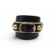 BRACELET BALENCIAGA METALLIC EDGE TRIPLE TOUR 390643 16 A 17.5CM CUIR STRAP 395€