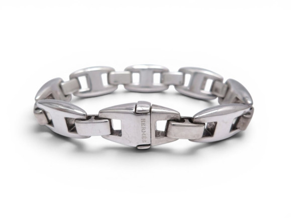 bracelet hermes cassiopee 17.7 cm en argent